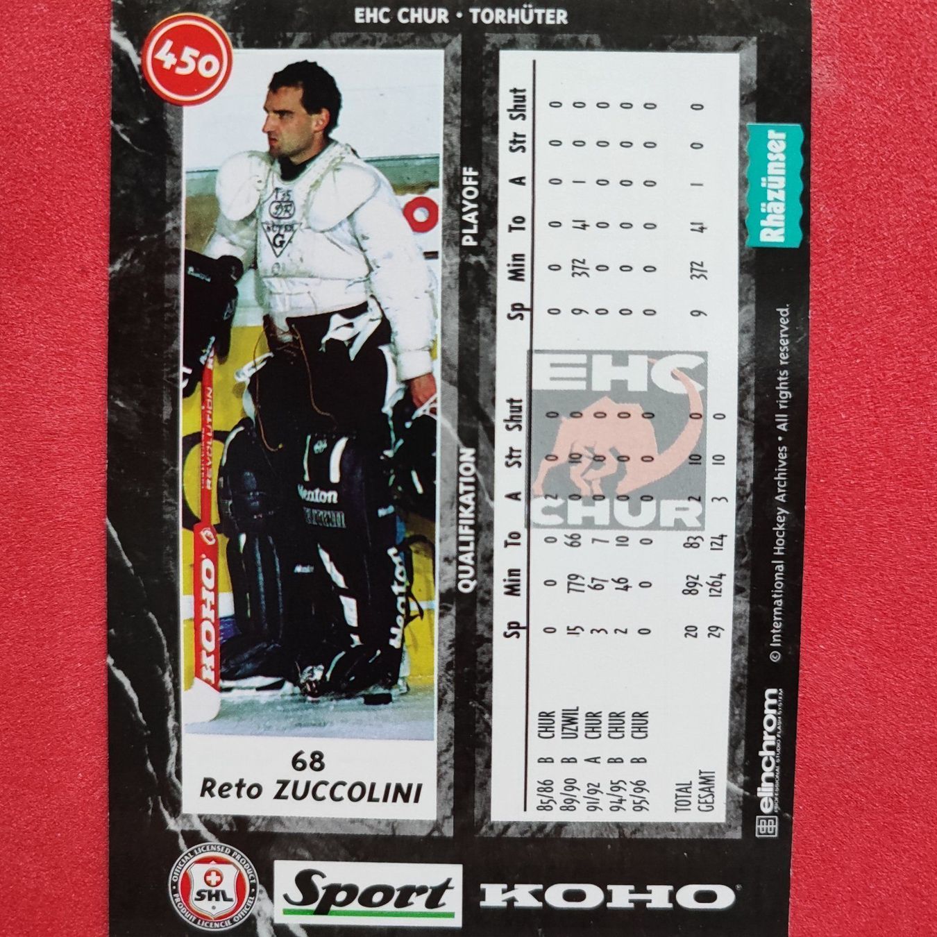 Carte collezionabili: Reto Zuccolini - EHC CHUR - 1996/97 – Usato da Dübendorf venduto da kb86_MOVIE 1