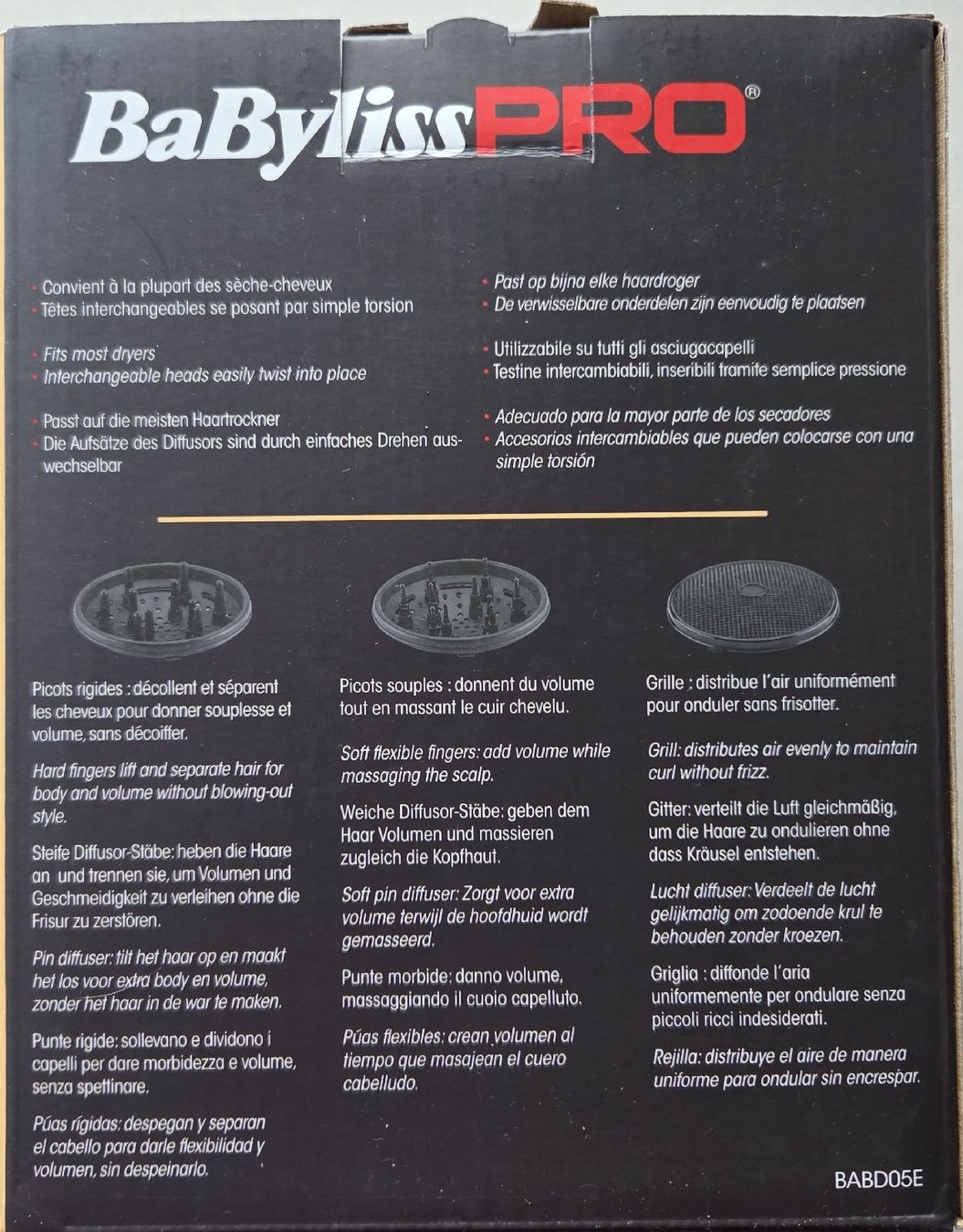 BaByliss Piastre & Arricciacapelli: BaByliss PRO 3 in 1 Diffusor – Nuovo e nell'imballaggio originale da Bülach venduto da cf96 1