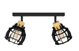 Moderne Deckenlampe aus Metall und Holz inkl. Leuchtmittel