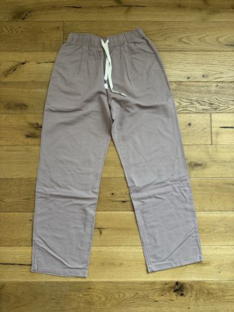 Uniqlo Wide-Leg-Hose: Flieder, Grösse S, Leinenmix