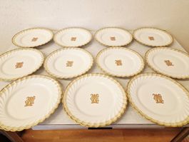 11× Haviland & Co. Porzellanteller mit Monogramm