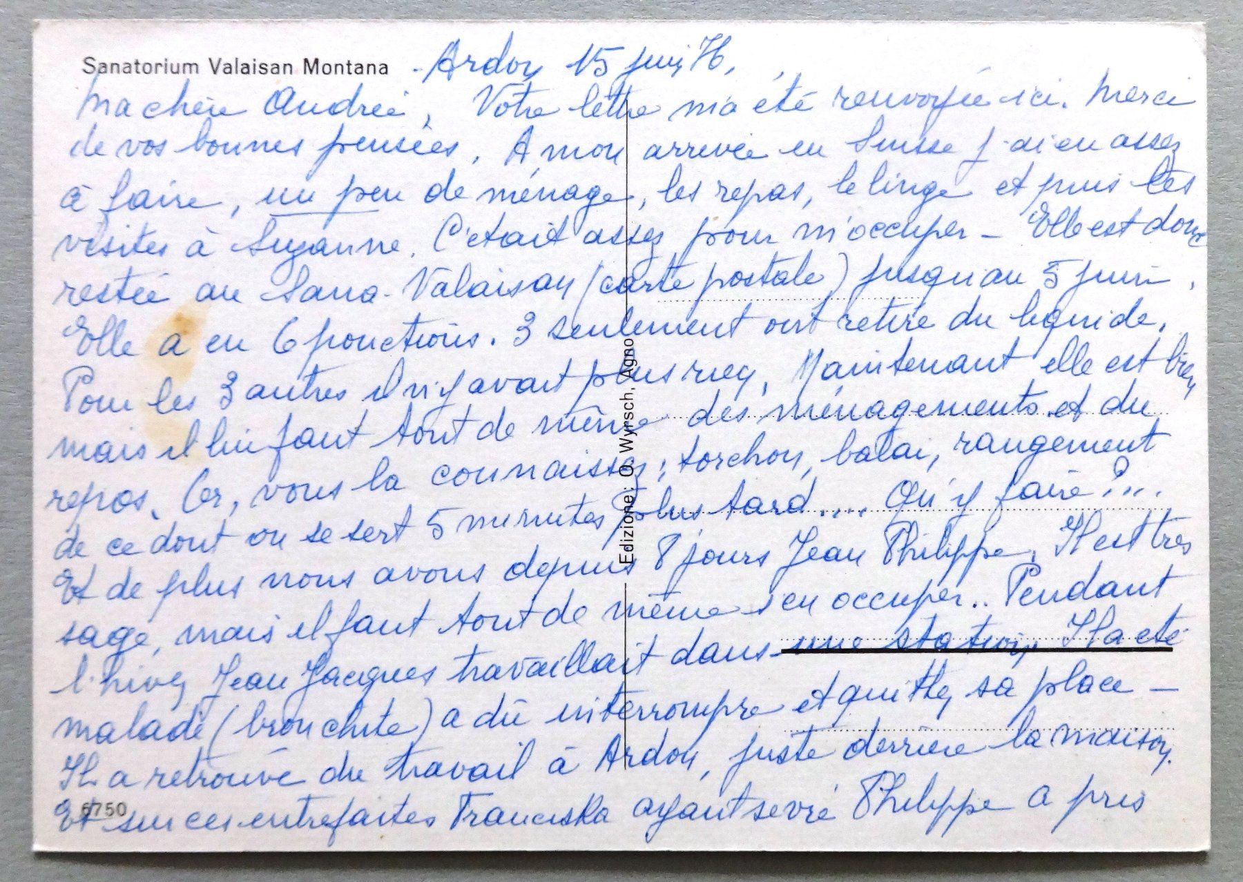 Ansichtskarten: Sanatorium Valaisan, Montana – Defekt aus Fétigny von Billy2miny 1
