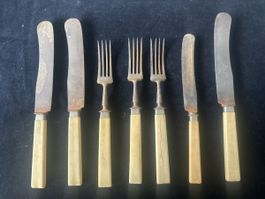 7er Set Vintage Messer, Gabeln. 