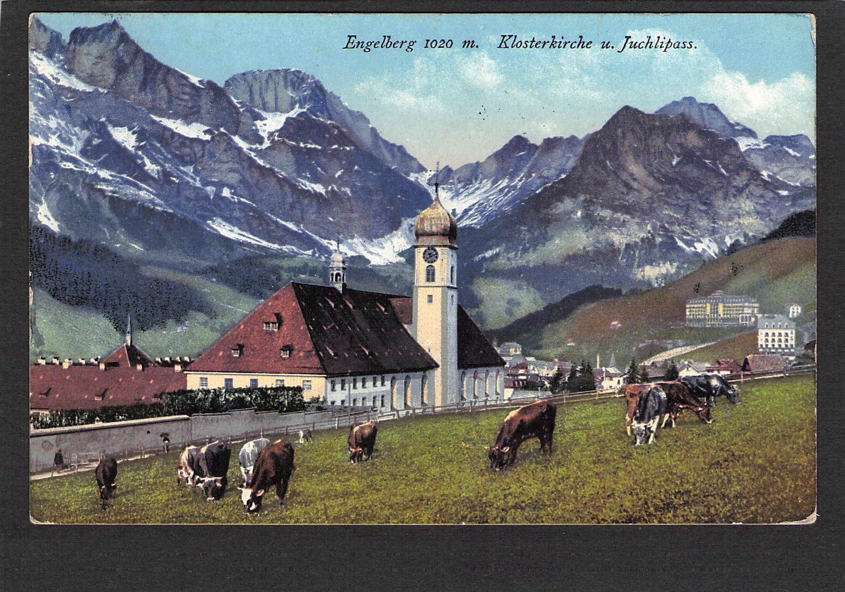Cartes postales: AK,OW Engelberg,Kirche u. Juchlipass1912 – D'occasion à Reichenburg par Pipo-67