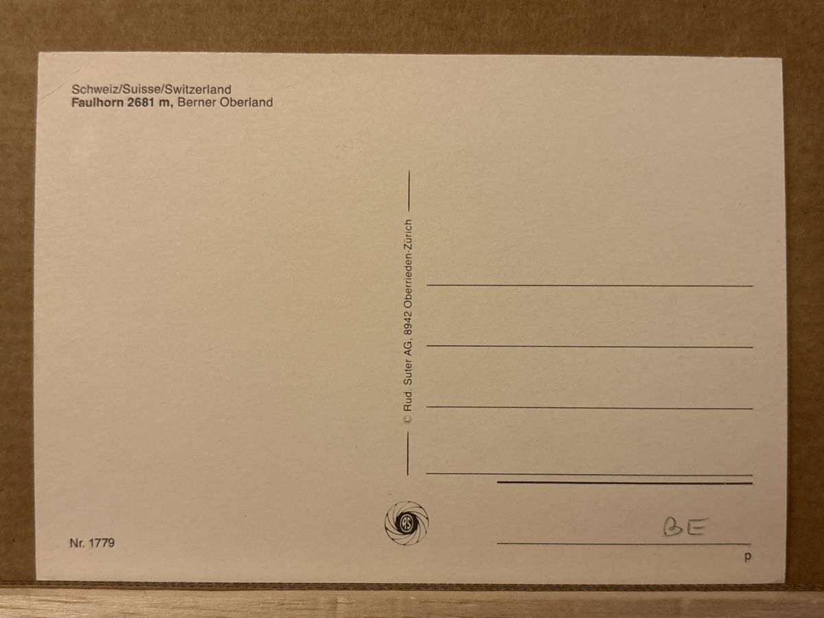 Cartoline postali: AK von Faulhorn – Usato da Rümlang venduto da Kartenpost1 1