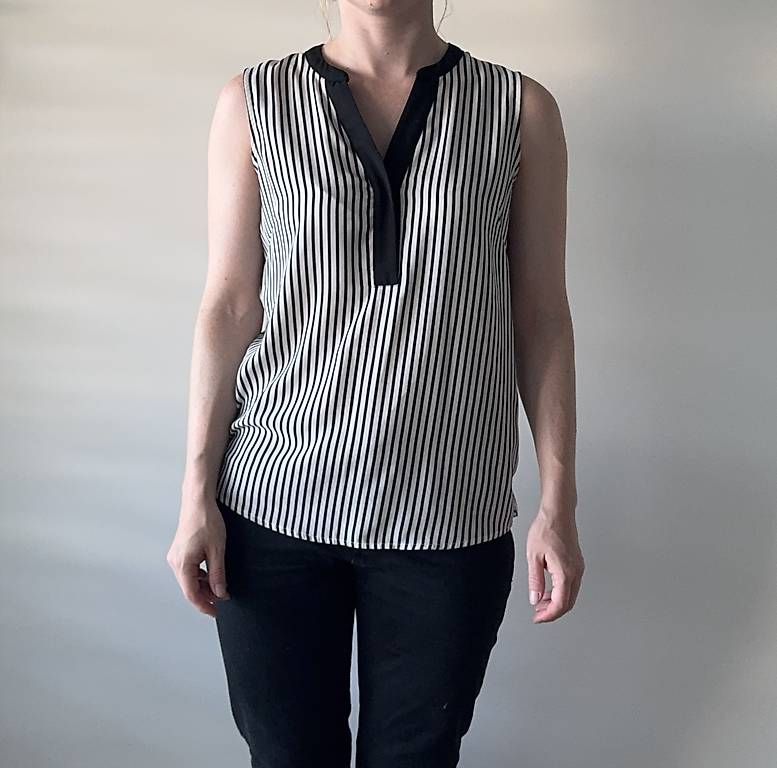 Blusen: Gestreifte Bluse schwarz-weiss Gr. 36 – Gebraucht aus Basel von R__Mueller