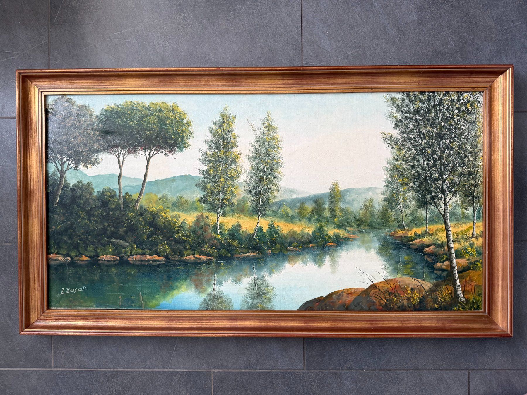 Gemälde: Gemälde Landschaft signiert J. Busquets – Gebraucht aus Subingen von ArtBead