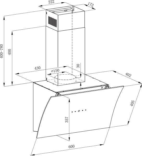 Cappe di aspirazione: Respekta CH 55060 60 cm Schwarz – Nuovo e nell'imballaggio originale da Bottighofen venduto da zaap 7