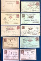 1874 - 1880 Italien 10 Stk. Alte Postkarten