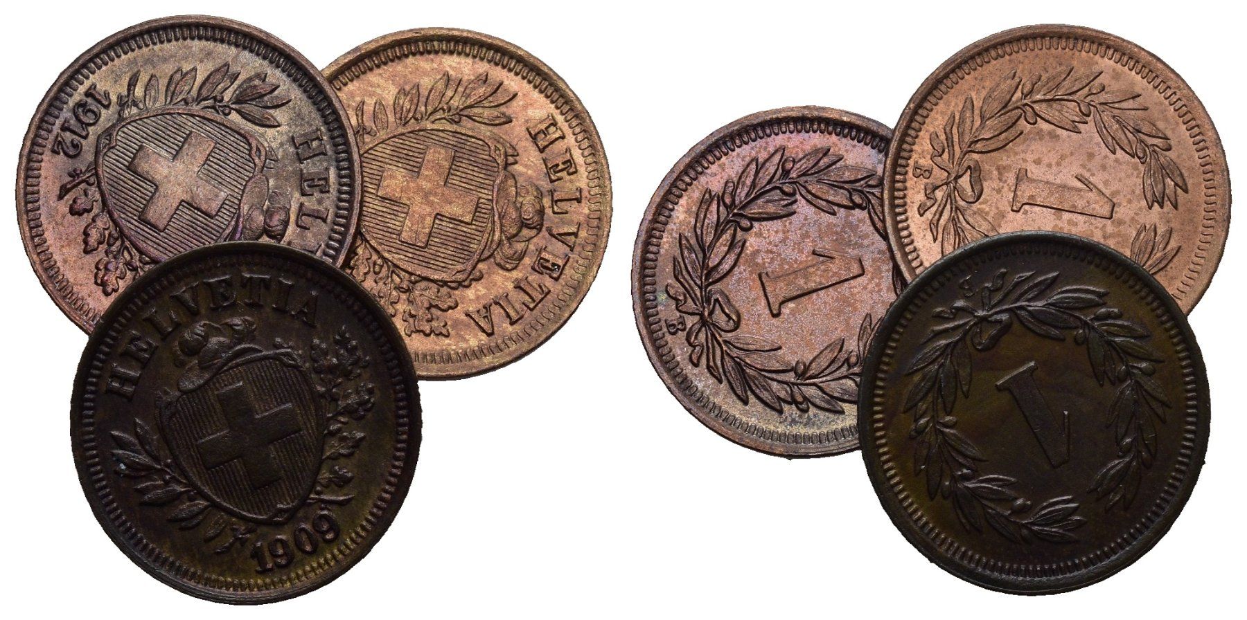 Tutti le monete: Schweiz 1909+1912 – Usato da Bern venduto da numismatictops