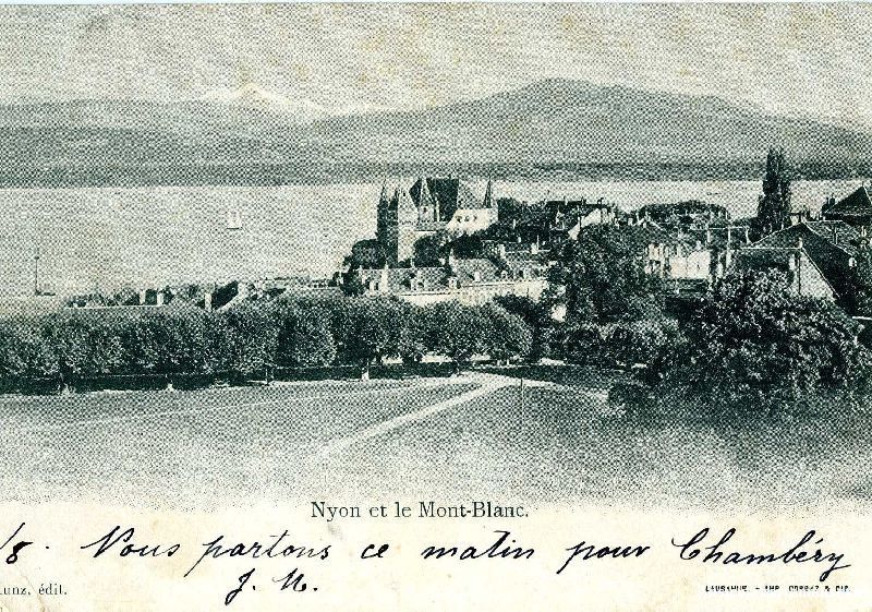 Cartoline postali: Nyon - et le Mont-Blanc + 1901 – Usato da Emmenbrücke venduto da teestube