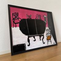 Barock Moderne Kunst Tisch Vintage Acryl Expressionismus