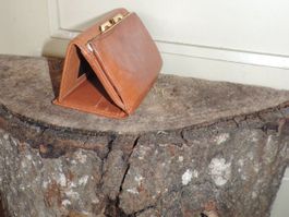 porte monnaie cuir camel Calypso