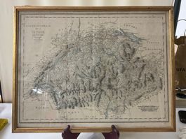 Antike Karte Schweiz 1781, schauen Sie rein