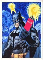 Death NYC Ltd Ed Pop Art Druck "  Van Gogh Night Batman