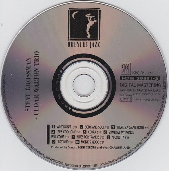 CD: Steve Grossman, Cedar Walton, David Williams, Billy Higgins, – Usato da Unterbäch venduto da fiqsa 2