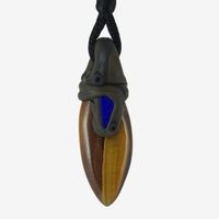 Tigerauge Steinanhänger mit Lapislazuli