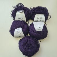 5 Knäuel Lang Mikonos Wolle Dunkel violett 4x 50 gr 1x 45gr