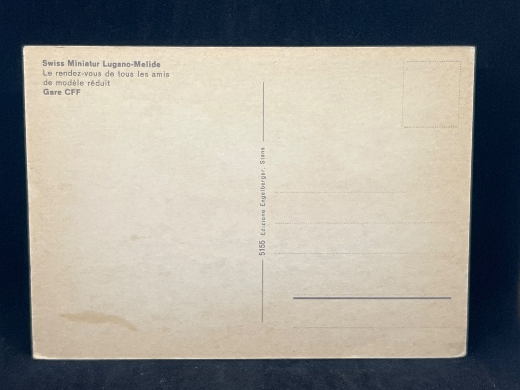 Cartoline postali: Swiss Miniatur Lugano-Melide, Gare CFF – Usato da Widnau venduto da Brusi9 1
