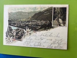 3 BILD GRUSS AUS RAGAZ  STEMPEL 1898