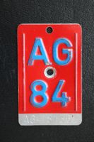Alte Veloplakette AG 84 aus den 1980 Jahren