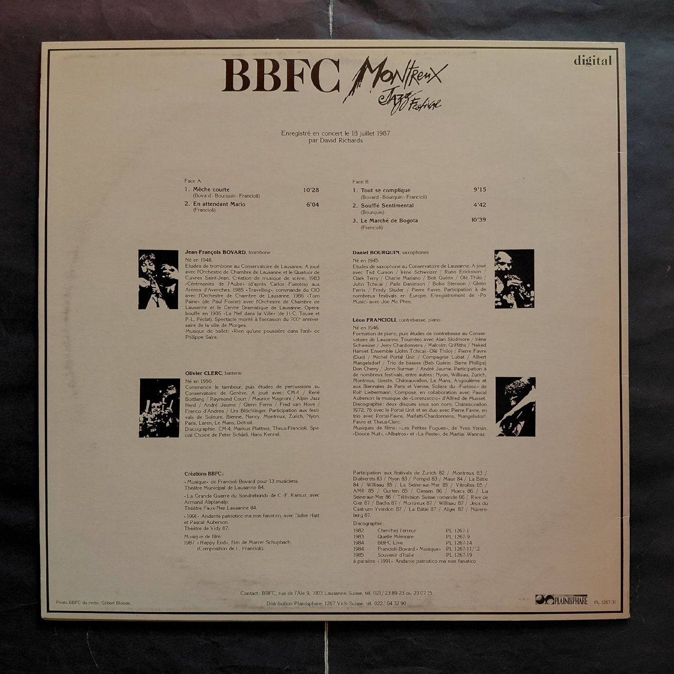 Dischi in vinile: BBFC,  Montreux 1987 - Swiss press  - NEW - – Nuovo (secondo la descrizione) da Yverdon-les-Bains venduto da Jacotreut 1