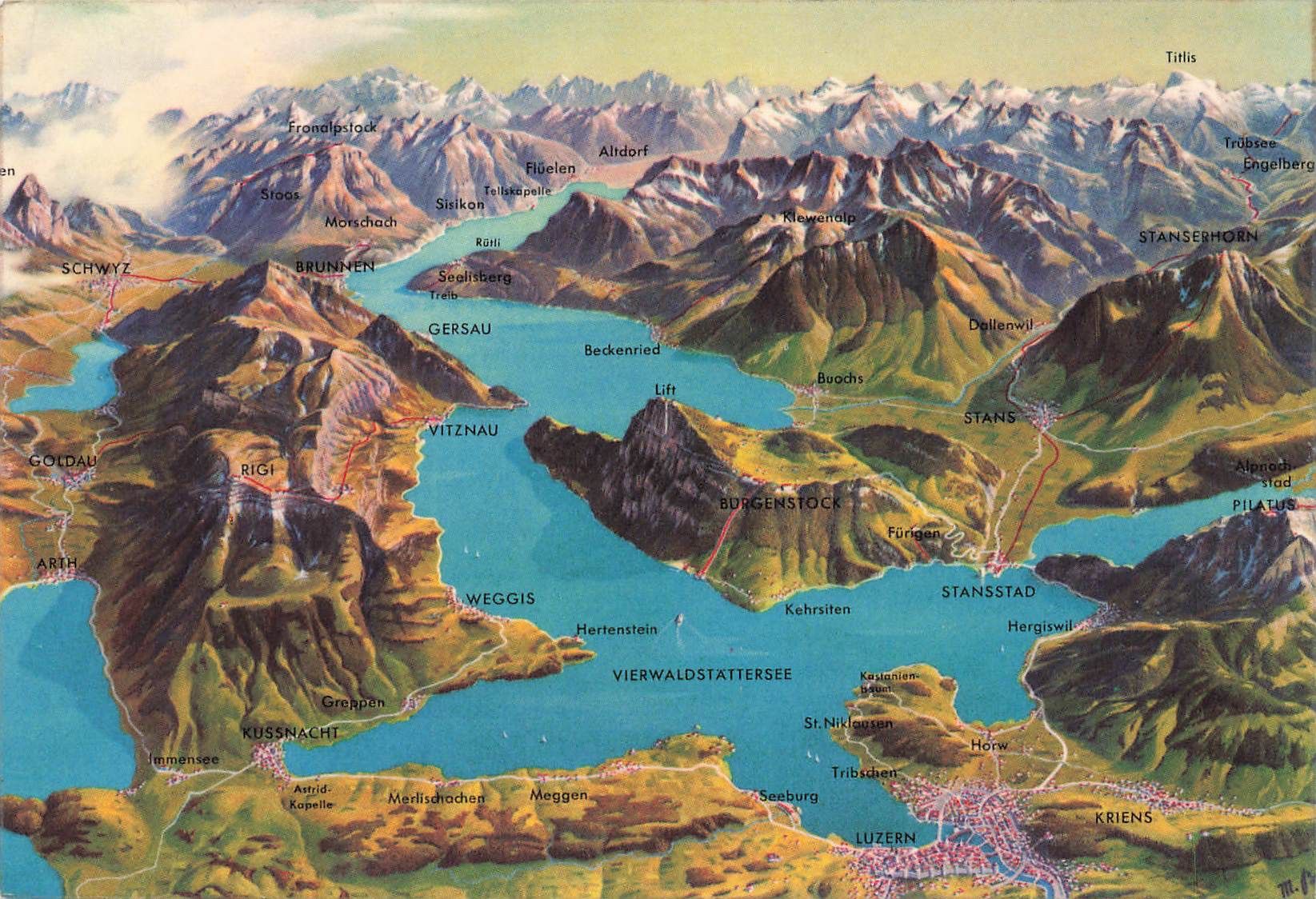 Cartoline postali: Vierwaldstättersee Lucerna (LU)  formato piccolo – Usato da Biasca venduto da Blenio71