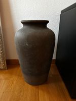 Grosse grau braune Bodenvase aus Steinzeug