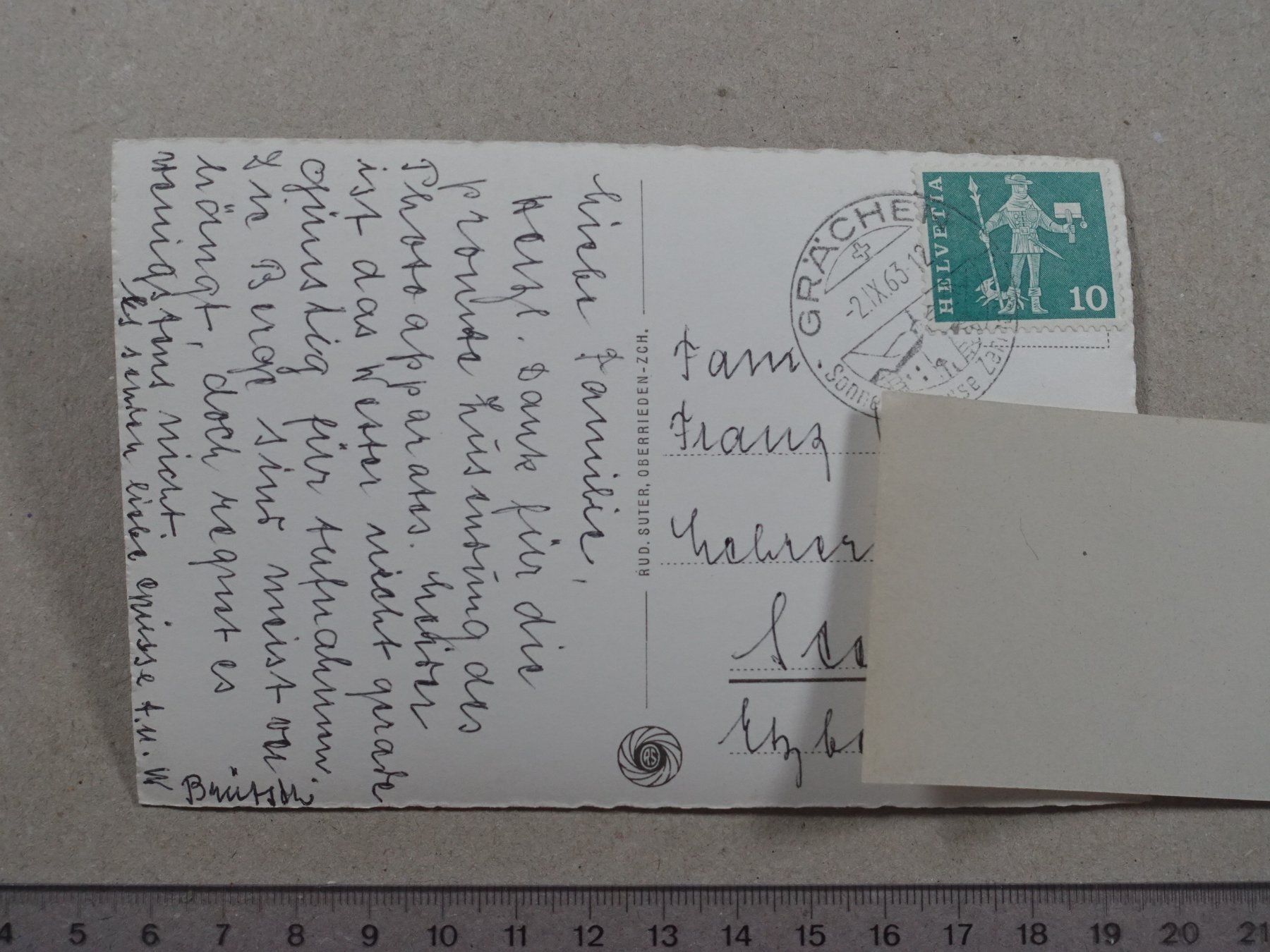 Cartoline postali: Grächen, 1963 – Usato da Lenzburg venduto da fh1 1