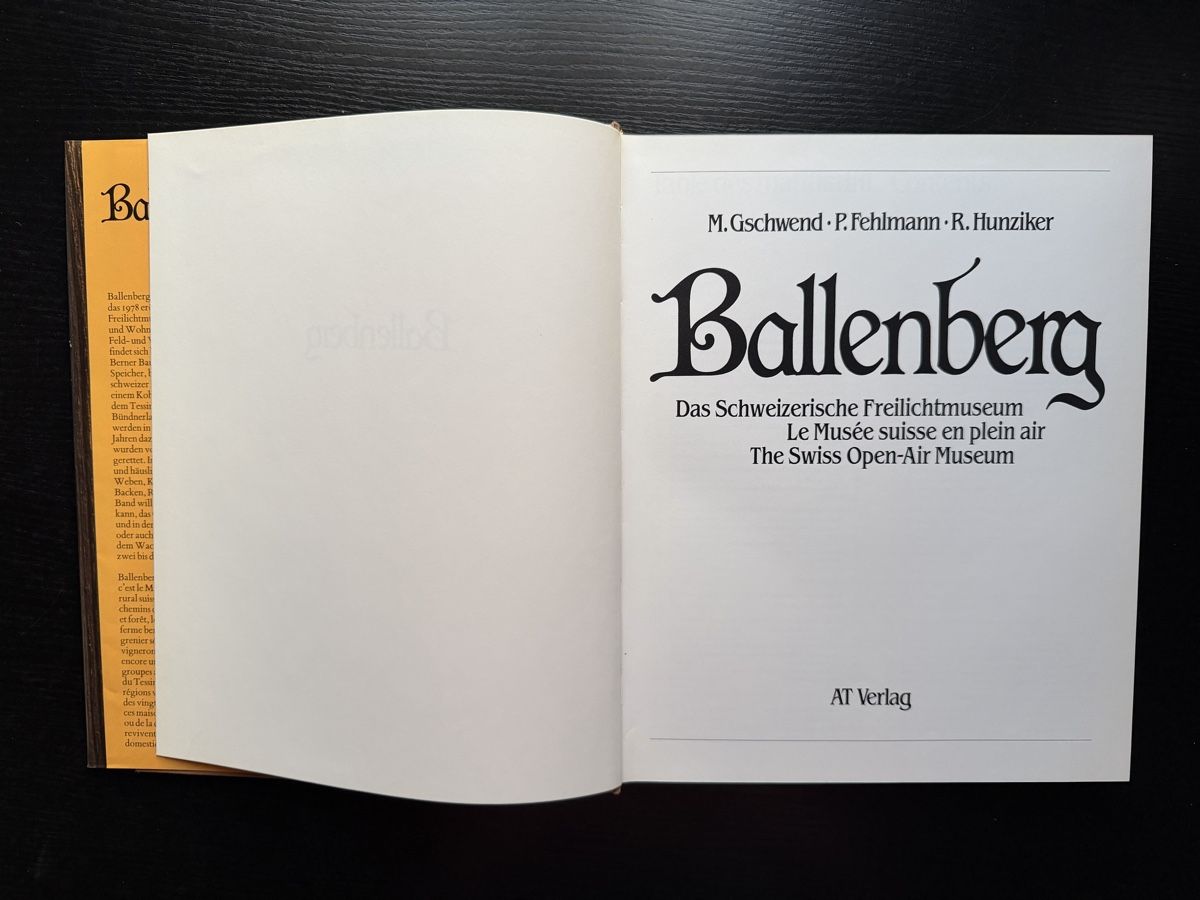Libri: Ballenberg Buch - Schweizer Freilichtmuseum – Usato da Bad Zurzach venduto da Cookie_0619 2