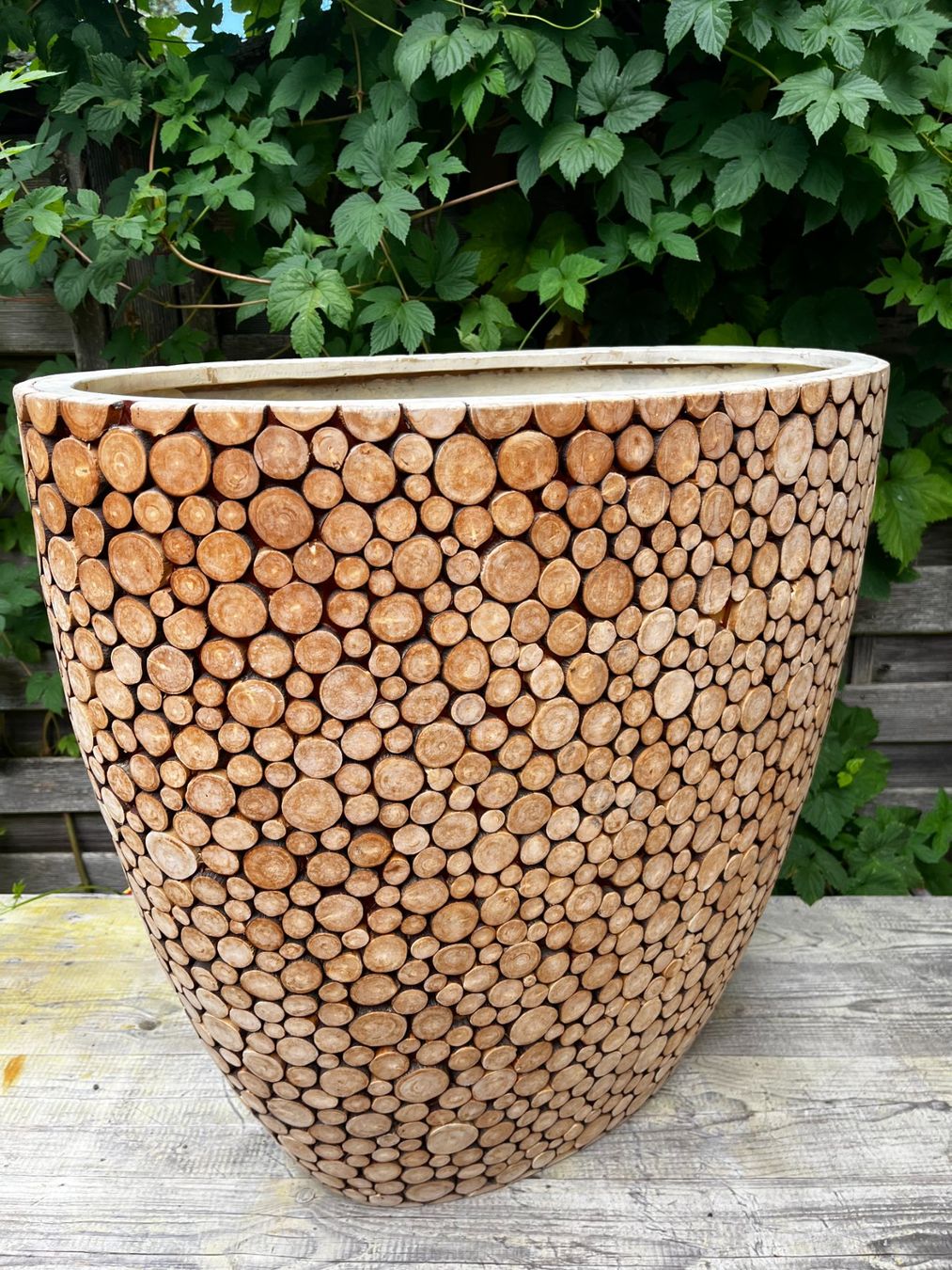 Vasi per fiori: Wunderbarer Übertopf Blumentopf Holzoptik XL Höhe 60cm – Usato da Zürich venduto da Allrounders 2