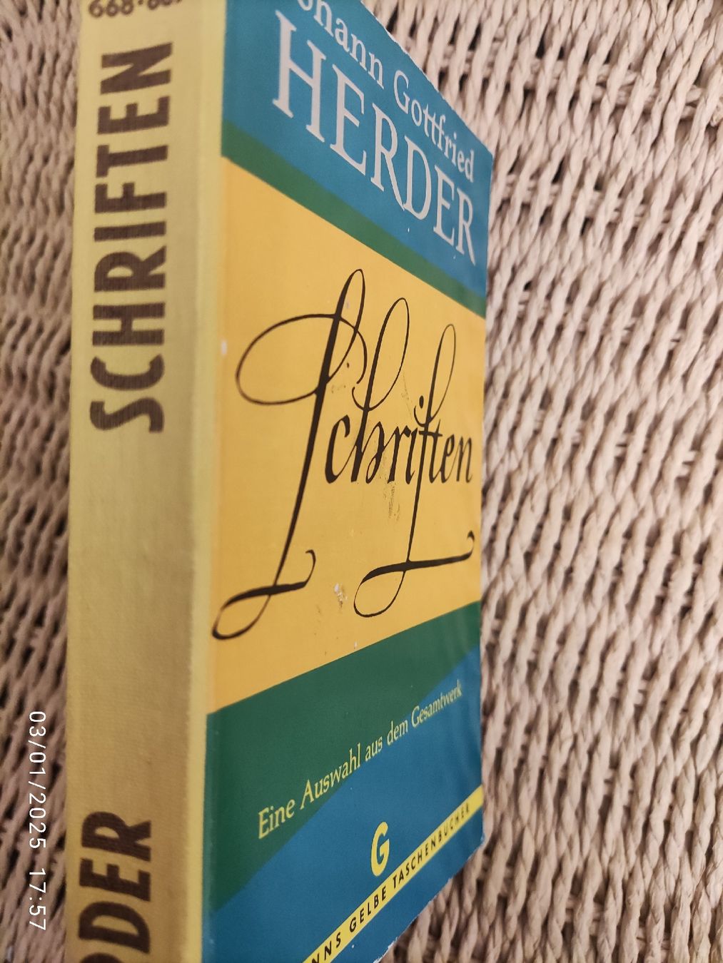 Libri: Johann Gottfrried Herder Schriften – Usato da Basel venduto da Alacant 1