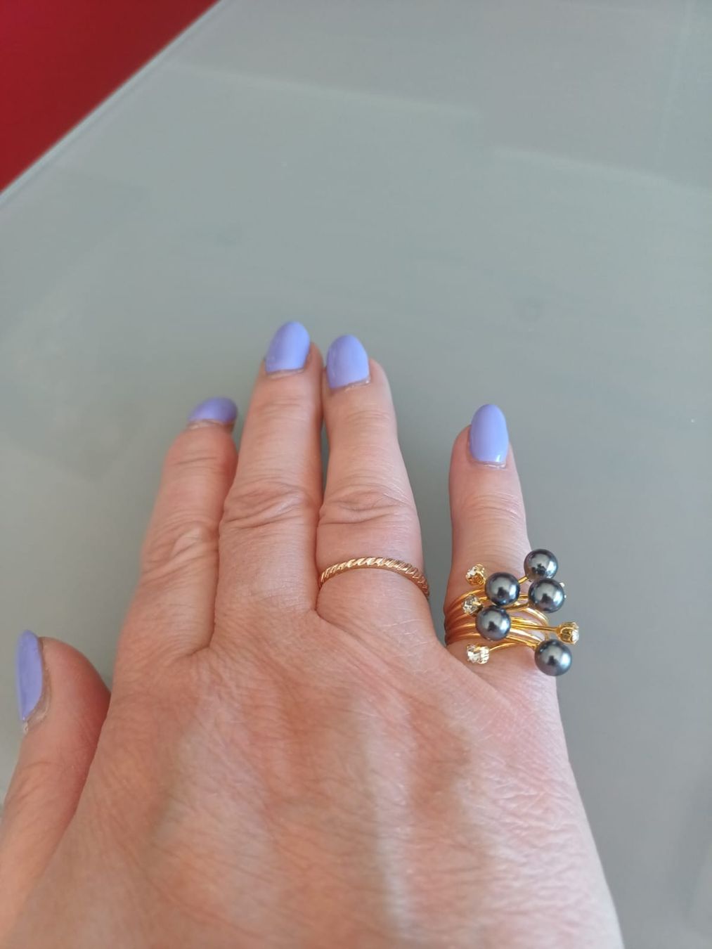 Anelli: Bague fantaisie avec perles nacrées – Usato da Collonges venduto da cam_72xf 1