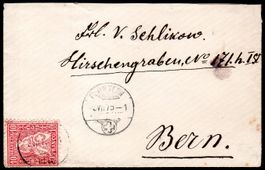 1875 VON FLUNTERN NACH BERN SITZENDE HELVETIA NR. 38 - BR1