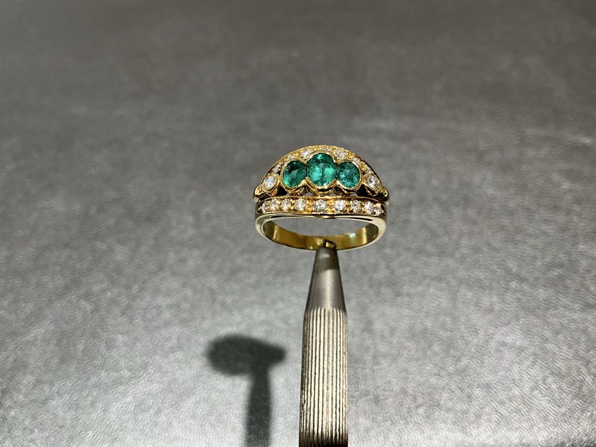 Anelli: Damenring 19k Diamant&Smaragd – Usato da Schaffhausen venduto da glamour-shop