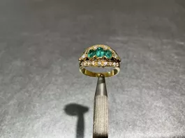 Damenring 19k Diamant&Smaragd
