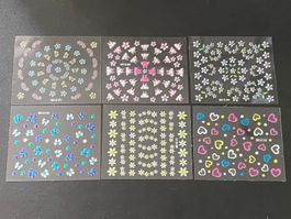 Buntes Nail Art Sticker Set mit 6 tollen Bögen No2