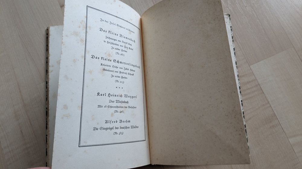 Das kleine Buch der Vögel und Nester Insel Bücherei Nr. 100 (Gebraucht ...