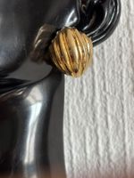 Boucles d'oreilles clip Vintage côtelées dorées