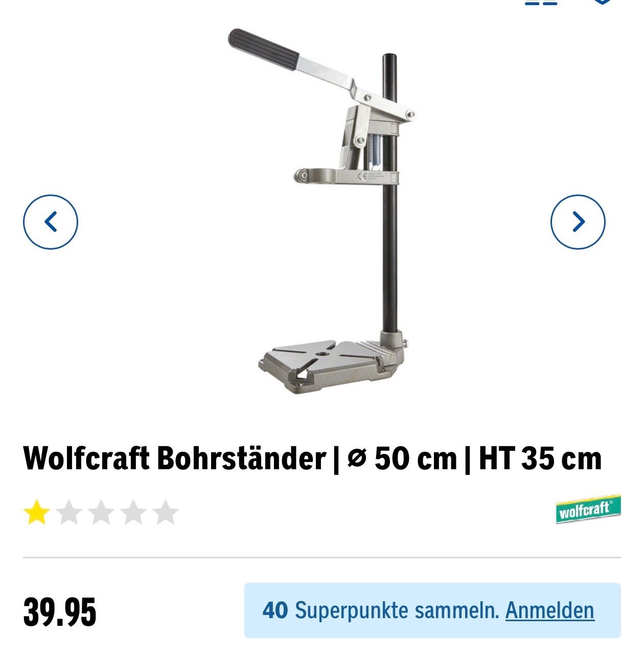 Wolfcraft Tutti gli attrezzi: Drill Stand / Bohrständer – Nuovo e nell'imballaggio originale da St. Gallen venduto da T-Ball