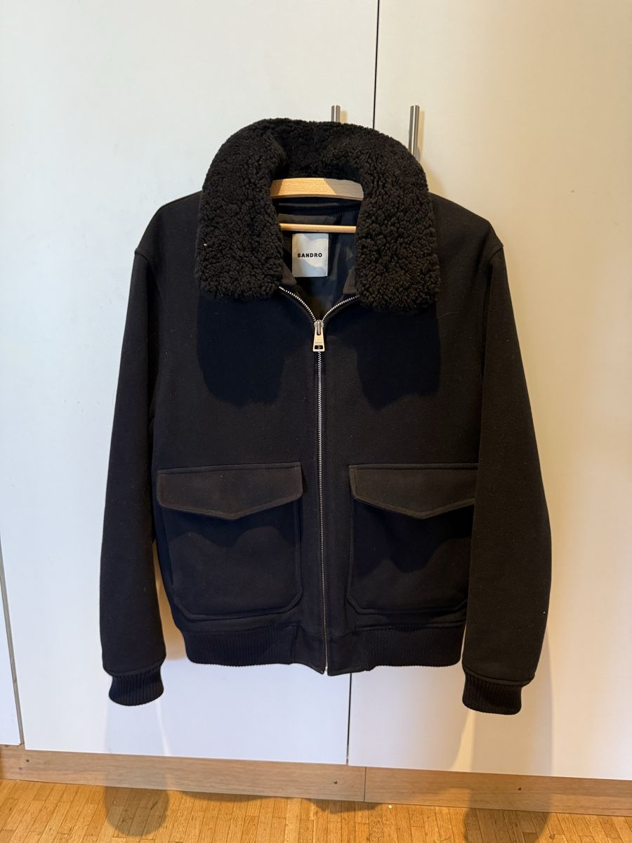 Sandro Giacche: Sandro Wool Shearling Neck Jacket  – Usato da Genève venduto da SG_73