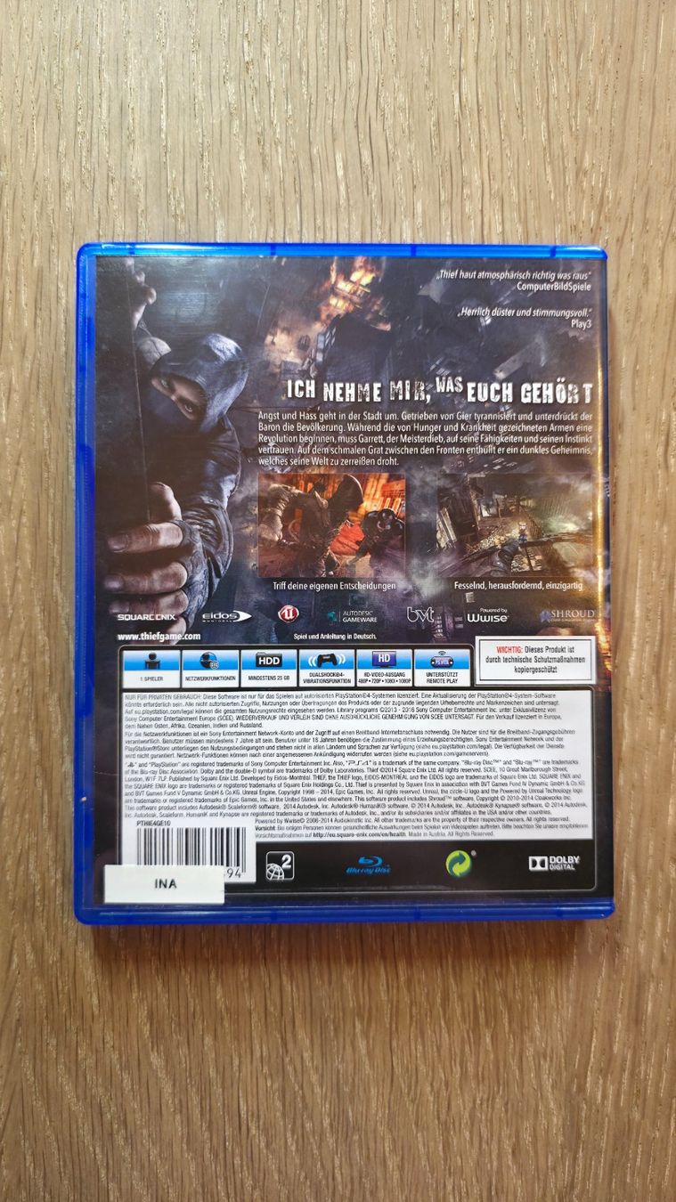 Sony Giochi: PS4, Game, PlayStation, Thief, OVP – Usato da Sirnach venduto da TheMrFreeman 1