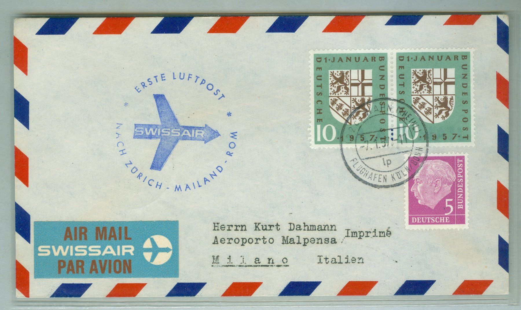 Tous les timbres: 1957 BRD Flugpost RF – D'occasion à Zürich par yago-rot