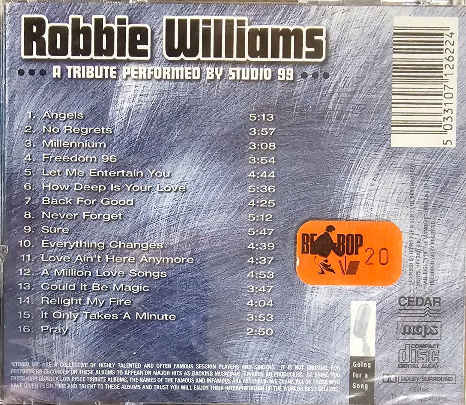 CD: Studio 99 – Robbie Williams - A Tribute Performed By Studio – Nuovo e nell'imballaggio originale da Wahlen b. Laufen venduto da Cg10 1