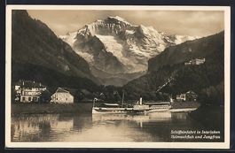 Interlaken, Einfahrt eines Binnenschiffe