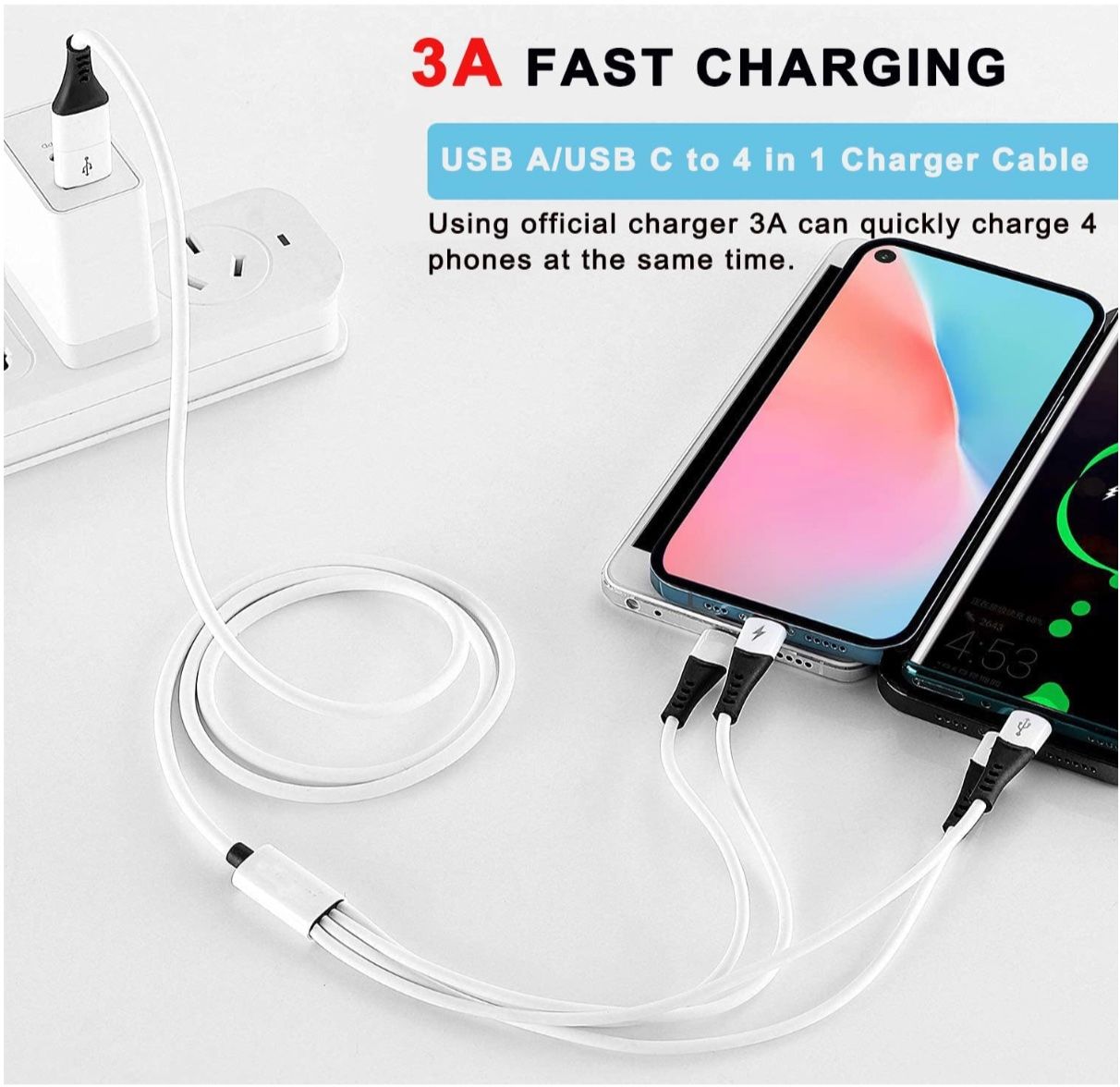 Kabel: Multi USB Kabel 6 in 1 3A 1.2M Universelles USB A/C – Neu und originalverpackt aus Bülach von StoreInShop.com 2