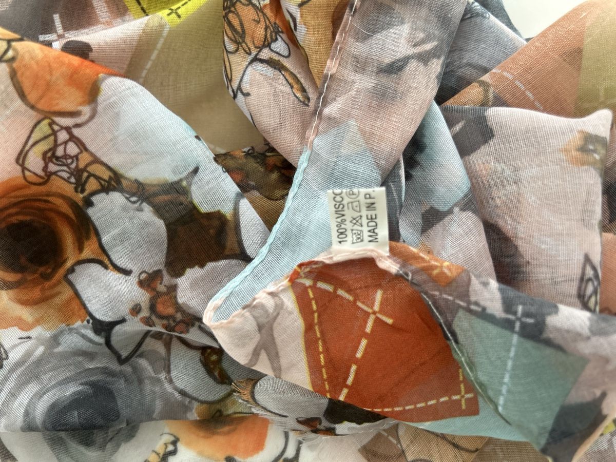 Foulards, Tücher & Schals: Viscose Scarf Floral Print Diamond Patchwork pattern  – Neu (gemäss Beschreibung) aus Saland von ele_vc96 2