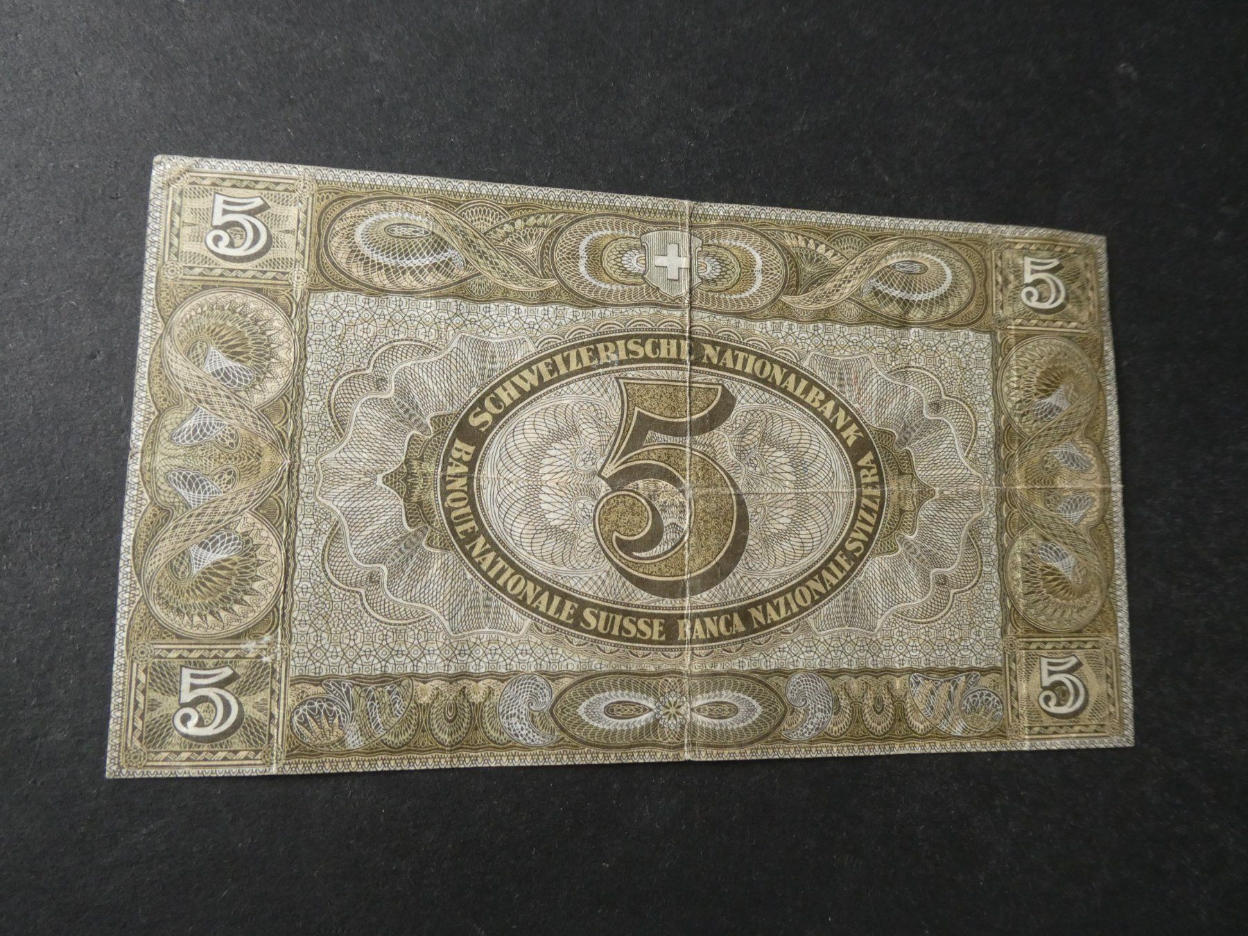 Billets de banque: Schweiz 1952, 5 Franken  - – D'occasion à Hinterforst par rohusri 1