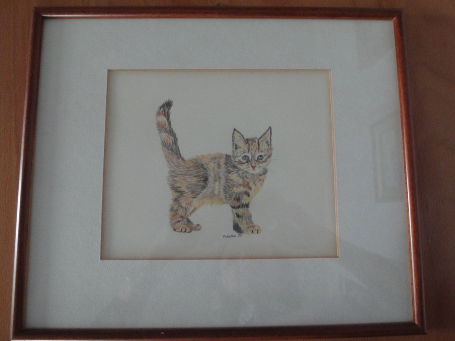 Gemälde: Katze: Farbstiftzeichnung sig. (1990) – Neu (gemäss Beschreibung) aus Biel/Bienne von 07helios032 1