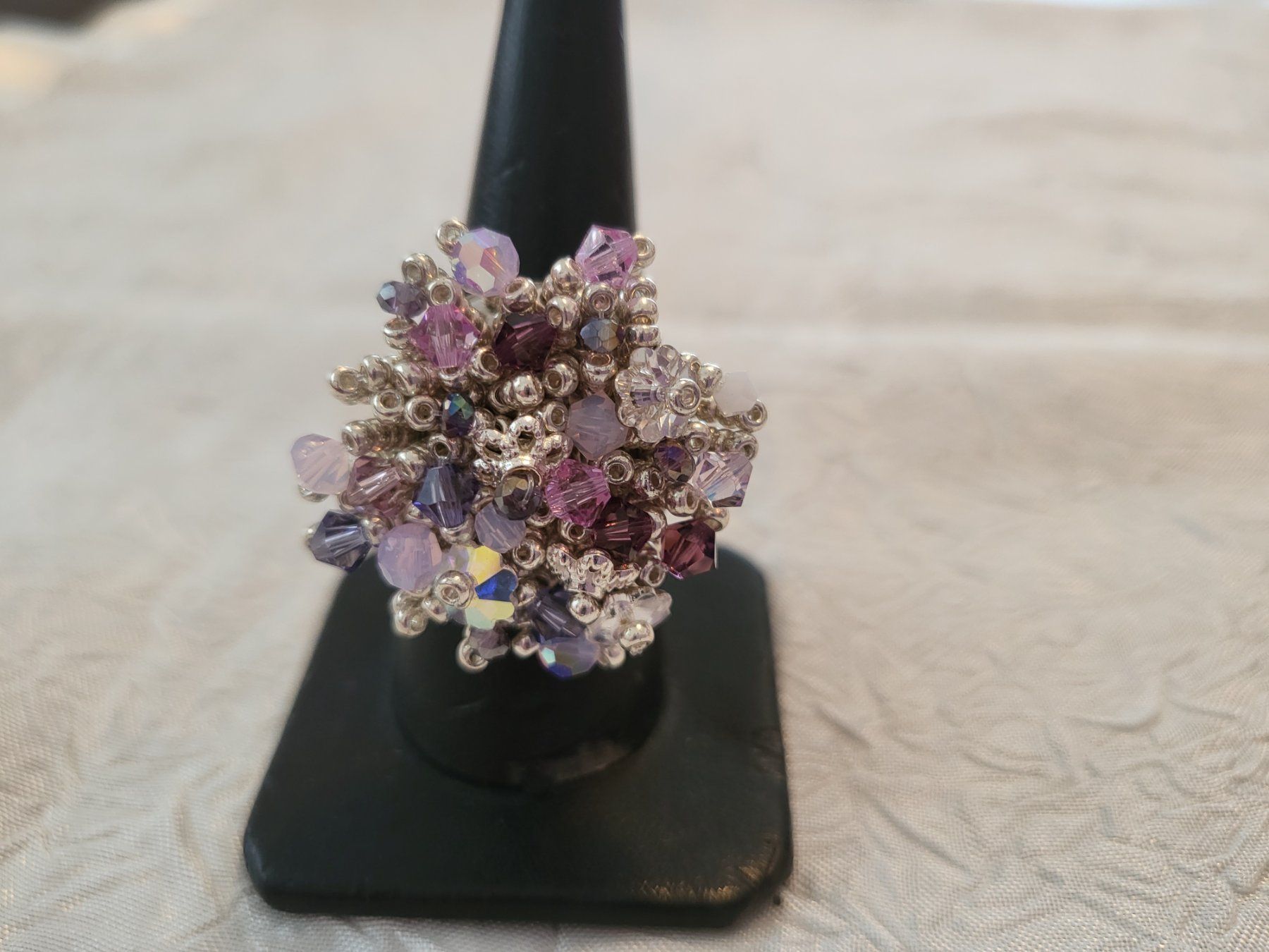 Anelli: Handgemachte swarovski perlen ring – Nuovo (secondo la descrizione) da Dietikon venduto da Eleda